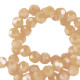 Top Facet kralen 4mm rond Chadwick brown-pearl shine coating